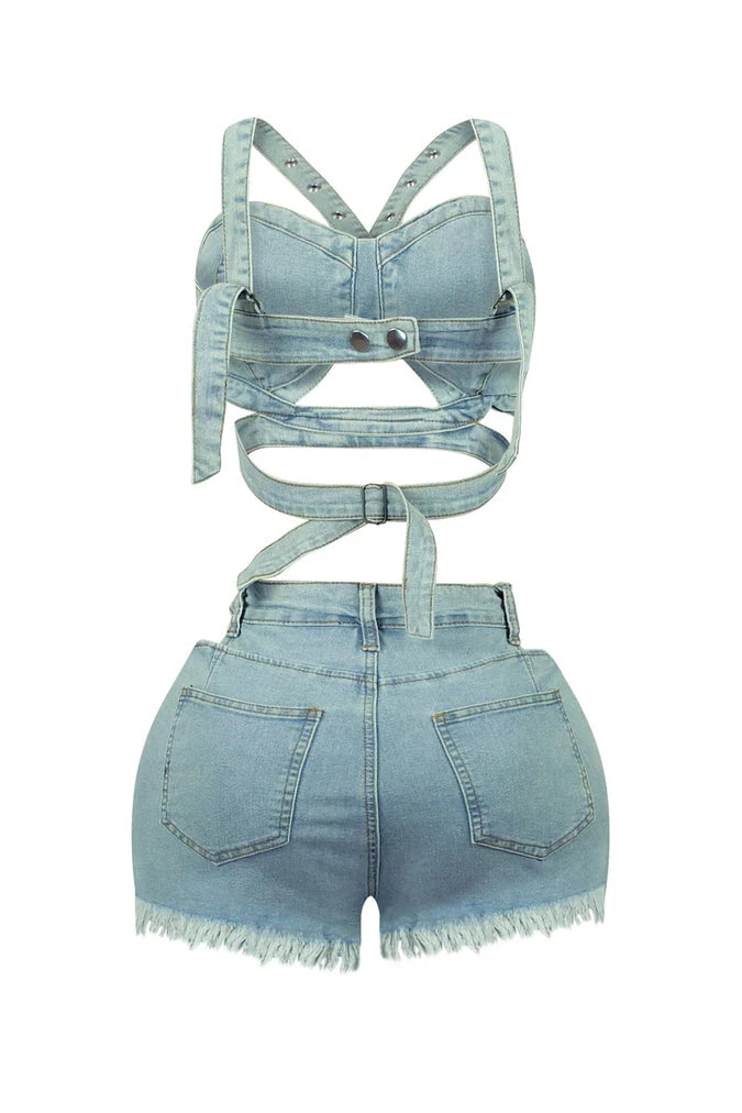 Baddie Denim 2 Piece Set
