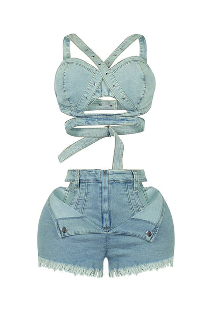 Baddie Denim 2 Piece Set