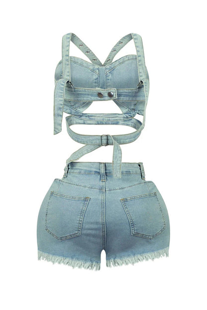 Baddie Denim 2 Piece Set