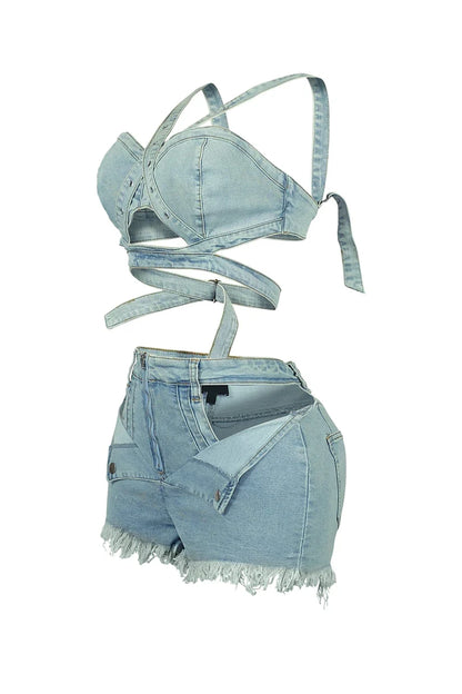 Baddie Denim 2 Piece Set